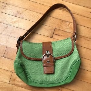 Coach Signature Shoulder Bag Green
